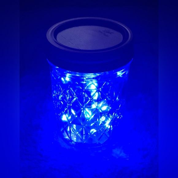 HANDMADE Other - BLUE 1/2 PINT MASON JAR w/ LED FAIRY-LIGHTS/HANDMADE/NWT